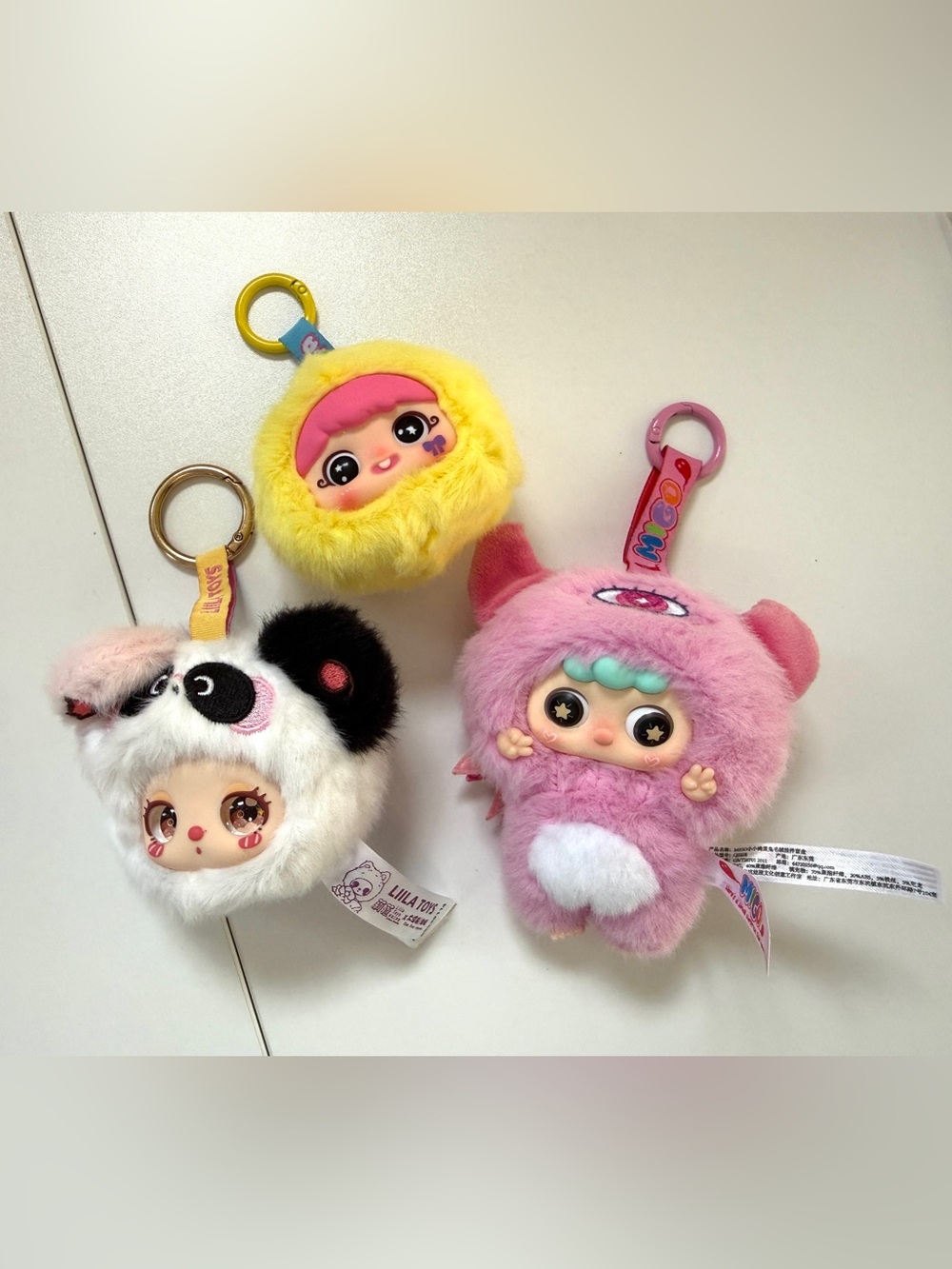 LIILA Lucky Cat YAYA Happy Ghost MIGO Plush Bag Charm Keychain Lot